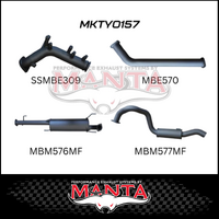 MANTA 3" TURBO BACK EXHAUST (NO CAT/MUFFLER) FITS TOYOTA PRADO GDJ150R 2.8L 6/2015-ON (MKTY0157)