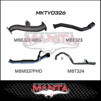 MANTA 3" TURBO BACK EXHAUST SYSTEM FITS TOYOTA LANDCRUISER HZJ105R 4.2L 1HZ WITH 6 BOLT GARRETT TURBO 1998-2007 (MKTY0326)