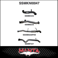 MANTA 3" STAINLESS STEEL TURBO BACK EXHAUST WITH CAT/HOTDOG FITS NISSAN PATROL Y61 GU 3.0L TD WAGON 2007-2016 (SSMKNI0047)