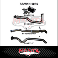 MANTA 3" TURBO BACK EXHAUST SYSTEM WITH CENTRE HOTDOG FITS NISSAN PATROL GU Y61 4.2L TD WAGON 5/1998-3/2007 (SSMKNI0056)