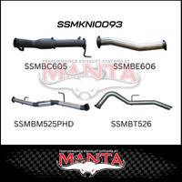 MANTA 3" TURBO BACK EXHAUST WITH CAT/NO MUFFLER FITS NISSAN NAVARA D23 NP300 2.3L TD 4CYL 2015-ON (SSMKNI0091)