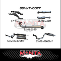 MANTA EXTRACTORS, CATS & 3" CAT BACK EXHAUST SYSTEM WITH CENTRE & REAR MUFFLER FITS TOYOTA LANDCRUISER UZJ100R 1998-2007 (SSMKTY0077)