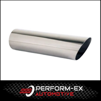 ANGLE CUT STAINLESS STEEL EXHAUST TIP - 2" INLET - 2 1/8" OUTLET (8" LONG)