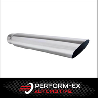 ANGLE CUT STAINLESS STEEL EXHAUST TIP - 2.25" INLET - 2.5" OUTLET (15" LONG)