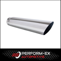 ANGLE CUT STAINLESS STEEL EXHAUST TIP - 2.25" INLET - 2.5" OUTLET (12" LONG)