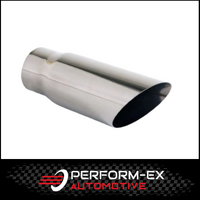ANGLE CUT STAINLESS STEEL EXHAUST TIP - 2.5" INLET - 3" OUTLET (8" LONG)