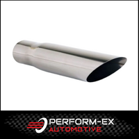 ANGLE CUT STAINLESS STEEL EXHAUST TIP - 2.5" INLET - 2.75" OUTLET (15" LONG)