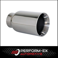 STRAIGHT CUT INNER CONE STAINLESS STEEL EXHAUST TIP - 2.5" INLET ID - 3.5" OUTLET (6.5" LONG)