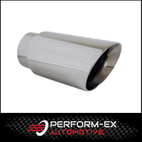 ANGLE CUT INNER CONE STAINLESS STEEL EXHAUST TIP - 2.5" INLET - 3" OUTLET (6.5" LONG)
