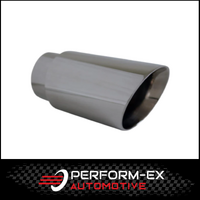 ANGLE CUT INNER CONE BLACK CHROME EXHAUST TIP - 2.5" INLET - 3" OUTLET (6.5" LONG)