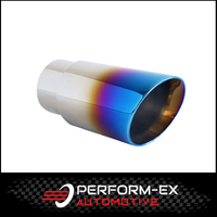 ANGLE CUT INNER CONE BLUE FLAME EXHAUST TIP - 2.5" INLET - 3" OUTLET (6.5" LONG)