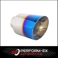 ANGLE CUT INNER CONE BLUE FLAME EXHAUST TIP - 2.5" INLET - 3.5" OUTLET (6.5" LONG)