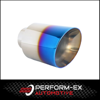 ANGLE CUT INNER CONE BLUE FLAME EXHAUST TIP - 2.5" INLET - 4" OUTLET (6.5" LONG)