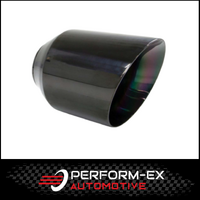 ANGLE CUT INNER CONE BLACK CHROME EXHAUST TIP - 3" INLET - 5" OUTLET (175MM LONG)