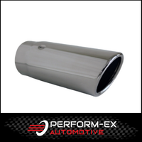 ANGLE CUT ROLLED IN STAINLESS STEEL EXHAUST TIP - 2.5" INLET - 2.75" OUTLET (6.5" LONG)