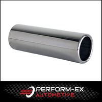 STRAIGHT CUT ROLLED IN EXHAUST TIP - 2" INLET - 2" OUTLET (6.5" LONG)