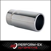 STRAIGHT CUT ROLLED IN EXHAUST TIP - 2.25" INLET - 2.5" OUTLET (8" LONG)