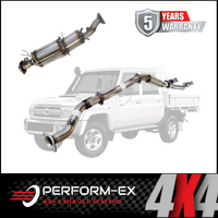 PERFORM-EX 3" STAINLESS STEEL TURBO BACK EXHAUST SYSTEM WITH DPF DUMMY DELETE FITS TOYOTA LANDCRUISER VDJ79R 4.5L V8 2016-2025 - HOTDOG