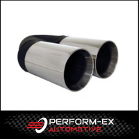 STRAIGHT CUT INNER CONE STAINLESS STEEL EXHAUST TIP - 2.25" INLET - TWIN 3" OUTLET (9" LONG)