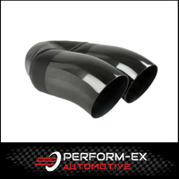 DUMP PIPE BLACK CHROME EXHAUST TIP - 2.25" INLET - TWIN 3" OUTLET (9" LONG)