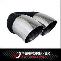 DUMP PIPE STAINLESS STEEL EXHAUST TIP - 2.5" INLET - TWIN 3" OUTLET (9" LONG)