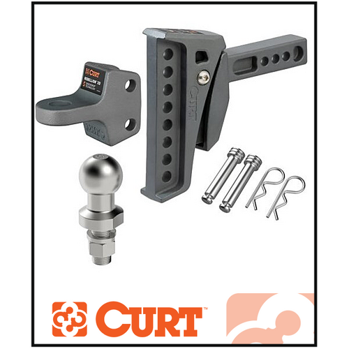 CURT REBELLION XD SHOCK DROP BALL MOUNT (70MM TOWBALL KIT)