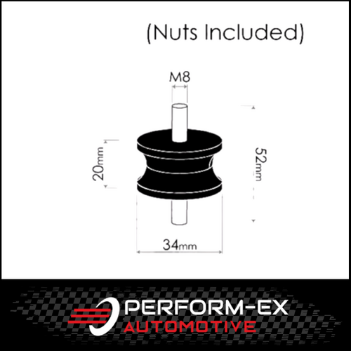 UNIVERSAL COTTON REEL EXHAUST MOUNT 34MM (M8 THREAD)