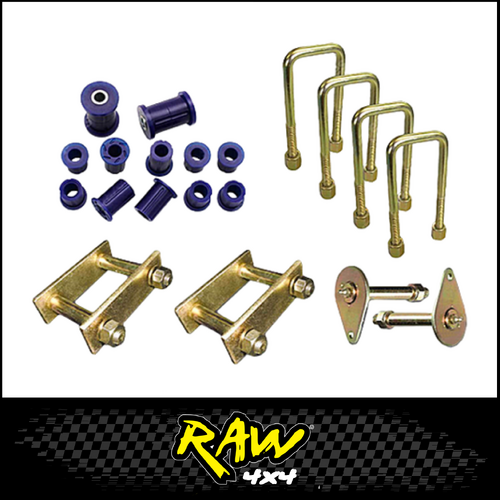 RAW 4X4 BUSH, SHACKLE, PIN & U-BOLT KIT FITS TOYOTA LANDCRUISER VDJ79R 4.5L V8 (BSK1014)