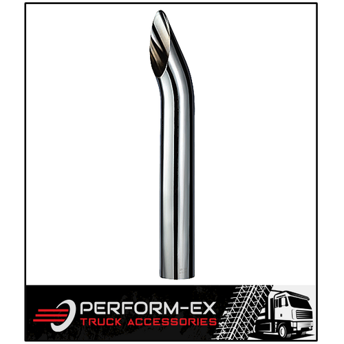 CHROME EXHAUST STACK CURVED 3" OD X 24" (610MM) LONG WITH PLAIN INLET (CPS3024)