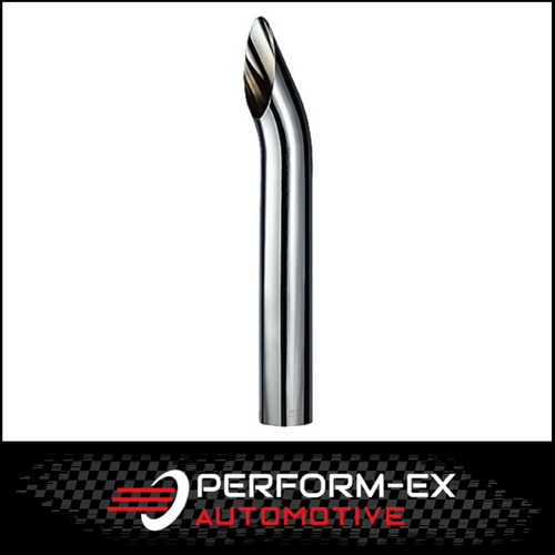CHROME EXHAUST STACK CURVED 6" OD X 24" (610MM) LONG WITH PLAIN INLET (CPS6024)