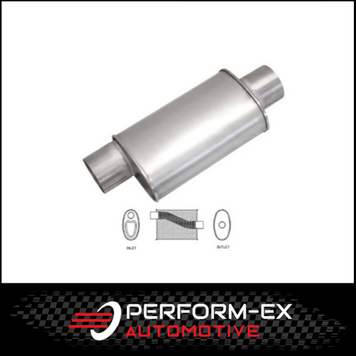 9" X 5" OVAL 14" LONG 4" O/C MEGA POWER UNIVERSAL MUFFLER (D1027M)