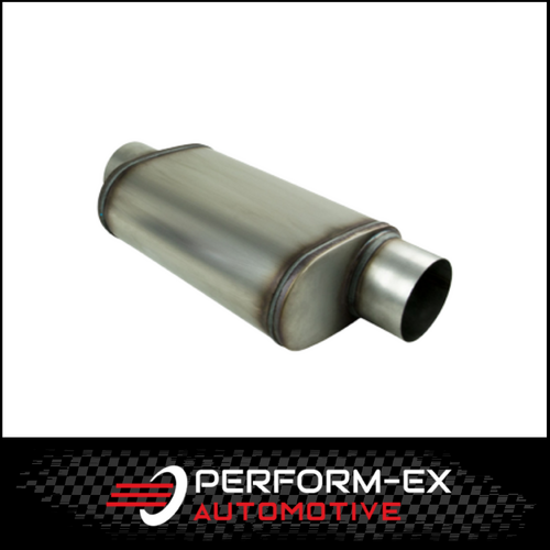 9" X 5" OVAL 14" LONG 3.5" O/C MEGA POWER 409 STAINLESS STEEL UNIVERSAL MUFFLER (D927-409)