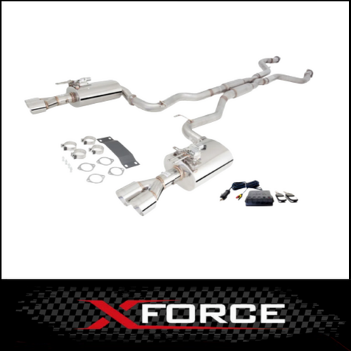 XFORCE TWIN 2.5" 409 STAINLESS STEEL CATBACK EXHAUST SYSTEM WITH VAREX REAR MUFFLERS FITS HOLDEN COMMODORE VE/VF UTE V8 (E4-VF72UTE-VMKCBS)