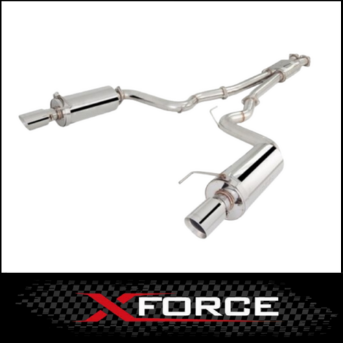 FORD MUSTANG FM GT 5.0L V8 XFORCE TWIN 3" STAINLESS STEEL CAT BACK EXHAUST SYSTEM (ES-FM15-CBS)