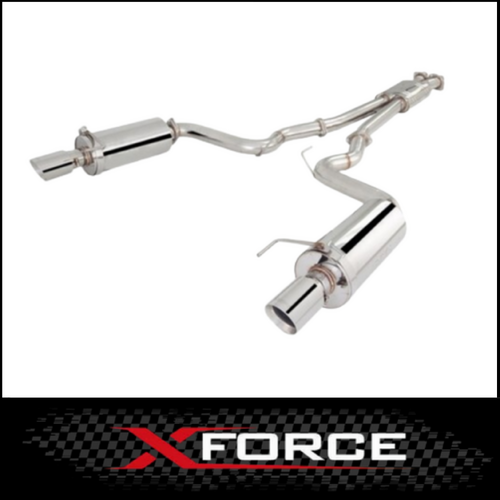 FORD MUSTANG GT 5.0L V8 XFORCE TWIN 3" STAINLESS STEEL CAT BACK EXHAUST SYSTEM WITH VAREX