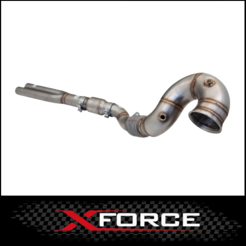 XFORCE 304 STAINLESS STEEL DUMP PIPE WITH CAT (4" TO 3") FITS AUDI TTRS FV 2017-ON