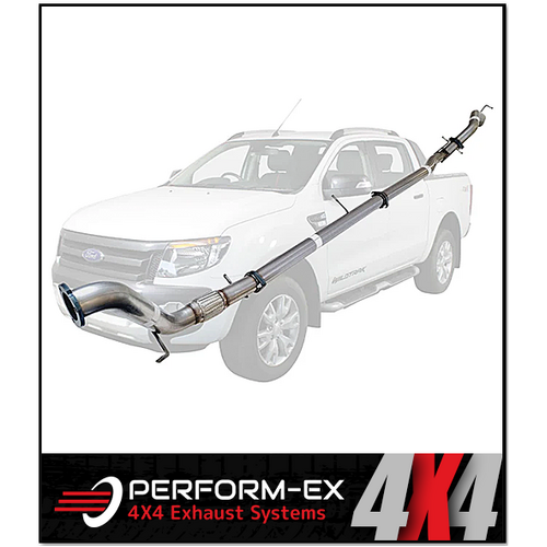 PERFORM-EX 3" STAINLESS STEEL TURBO BACK EXHAUST SYSTEM FITS FORD RANGER PX 3.2L 5CYL 2011-2016 - NO CAT/PIPE ONLY (FD240-POSS)