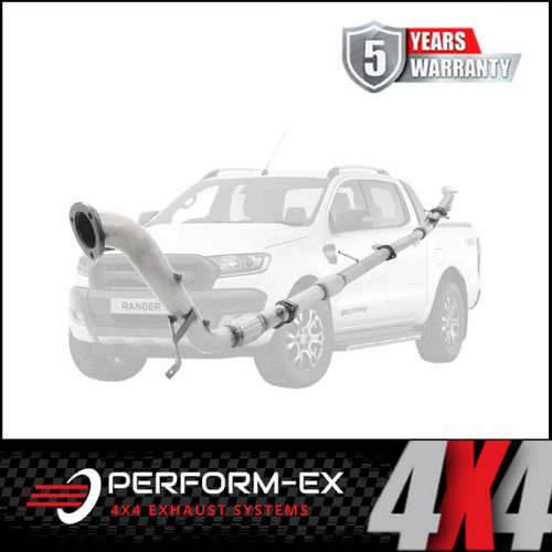 PERFORM-EX 3" STAINLESS STEEL TURBO BACK EXHAUST SYSTEM (DPF DELETE) FITS FORD RANGER PX 3.2L 5CYL 2016-2022 - CAT/HOTDOG (FD241-HCSS) 