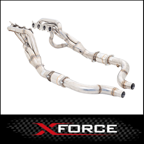 XFORCE STAINLESS STEEL HEADERS 1 7/8" & HIGH FLOW 3" METALLIC CATS FITS FORD MUSTANG GT FN 5.0L V8 6/2018-ON