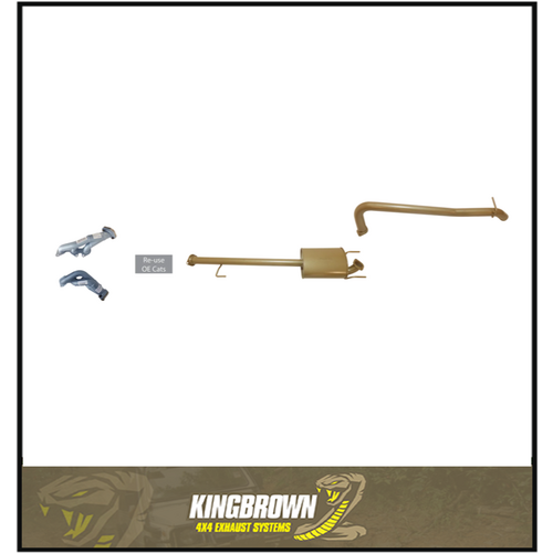 KING BROWN EXTRACTORS & 2.5" CATBACK EXHAUST SYSTEM FITS TOYOTA HILUX GGN25R 4.0L V6 2005-2015 (KB12115-HXMX)