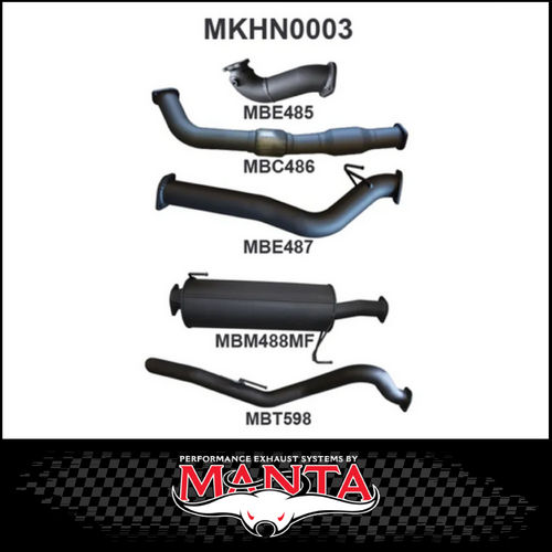 MANTA 3" TURBO BACK EXHAUST SYSTEM WITH CAT/MUFFLER FITS HOLDEN COLORADO RC 3.0L 4CYL SWB 2008-2010