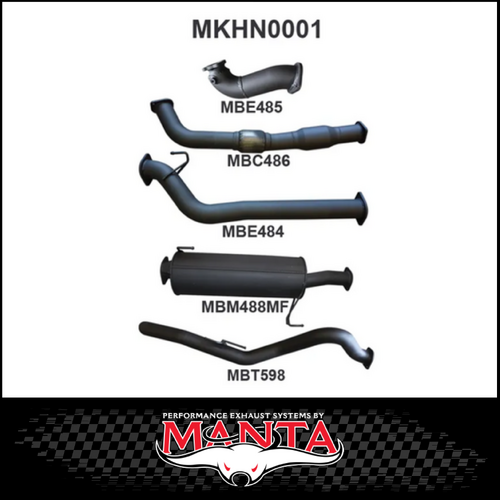 MANTA 3" TURBO BACK EXHAUST SYSTEM WITH CAT/MUFFLER FITS HOLDEN COLORADO RC 3.0L 4CYL LWB 2010-2012