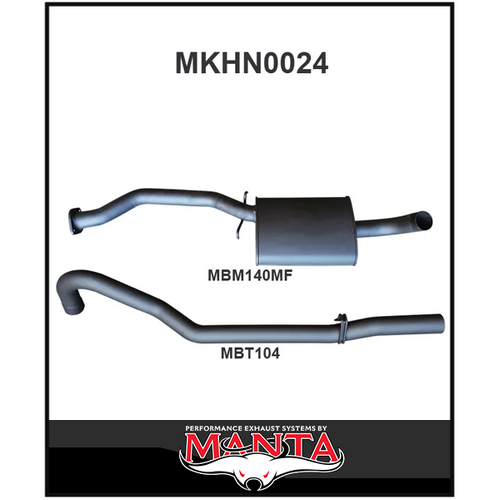 MANTA 2.5" CAT BACK EXHAUST SYSTEM FITS HOLDEN COMMODORE VL 3.0L 6CYL SEDAN (MKHN0024)