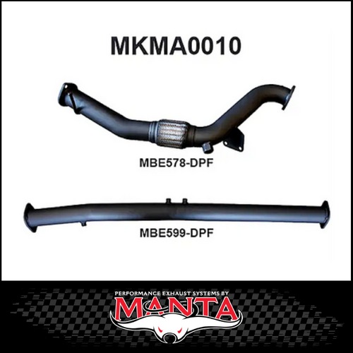 MANTA 3" DPF DELETE FITS MAZDA BT-50 UR 3.2L TD 5CYL 2016-2020 - NO CAT (MKMA0010)
