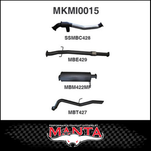 MANTA 3" TURBO BACK EXHAUST SYSTEM (DPF DELETE) FITS MITSUBISHI TRITON MQ MR 2.4L 4N15 4CYL 3/2015-12/2023 - CAT/MUFFLER (MKMI0015)