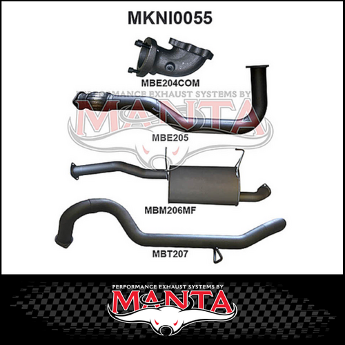 MANTA 3" TURBO BACK EXHAUST SYSTEM WITH CENTRE MUFFLER FITS NISSAN PATROL GU Y61 4.2L TD WAGON 5/1998-3/2007 (MKNI0055)