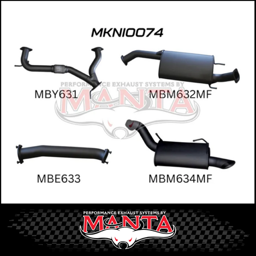 MANTA 3" CAT BACK EXHAUST SYSTEM FITS NISSAN PATROL Y62 5.6L V8 2012-ON - LARGE MUFFLER (MKNI0074)