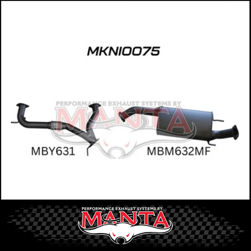 MANTA Y-PIPE & MID SECTION FITS NISSAN PATROL Y62 5.6L V8 2012-ON - LARGE MUFFLER (MKNI0075)
