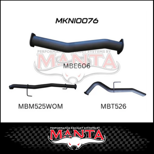 MANTA 3" DPF BACK EXHAUST WITH PIPE ONLY FITS NISSAN NAVARA D23 NP300 2.3L TD 4CYL 2015-ON (MKNI0076)