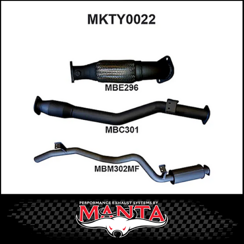 MANTA 3" TURBO BACK EXHAUST SYSTEM WITH CAT/MUFFLER FITS TOYOTA LANDCRUISER VDJ76R 4.5L V8 WAGON 2007-2016 (MKTY0022)